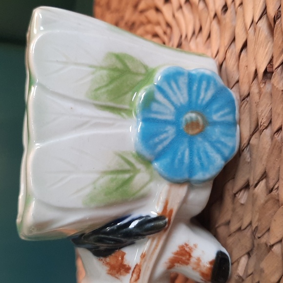 Vintage Hand Painted Ceramic Burro Donkey Pulling Cart Planter/Figurine - Picture 6 of 11